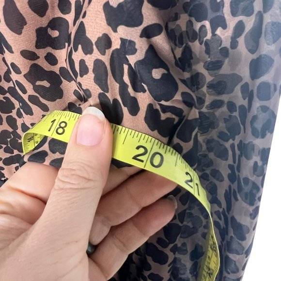 Lulus Black Brown Leopard Print Long Sleeve Babydoll Dress Medium - Picture 10 of 12